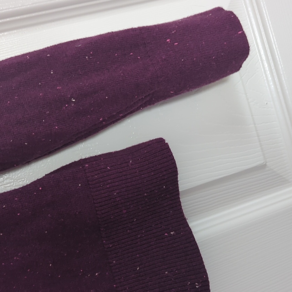 Gap Women's Purple Plum Speckled Cardigan Sweater Cotton Blend - Picture 4 of 8